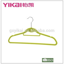 Guangdong well-known flocking trousers/tie/skirt clothes hanger in yellow green